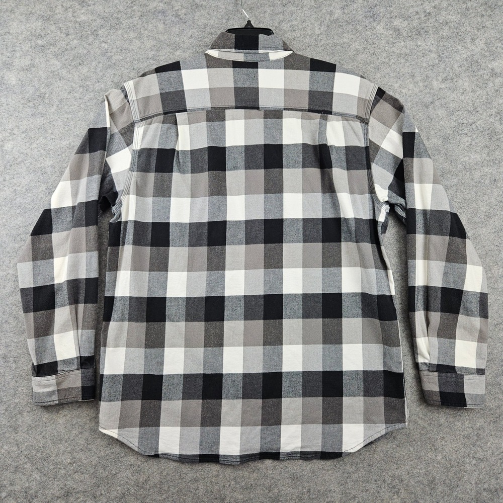 Carhartt Plaid Flannel Shirt Mens Large Gray Black Relaxed Fit Workwear Gorpcore - Picture 9 of 9